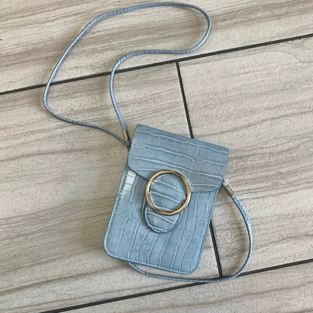 Blue Python Print Crossbody
